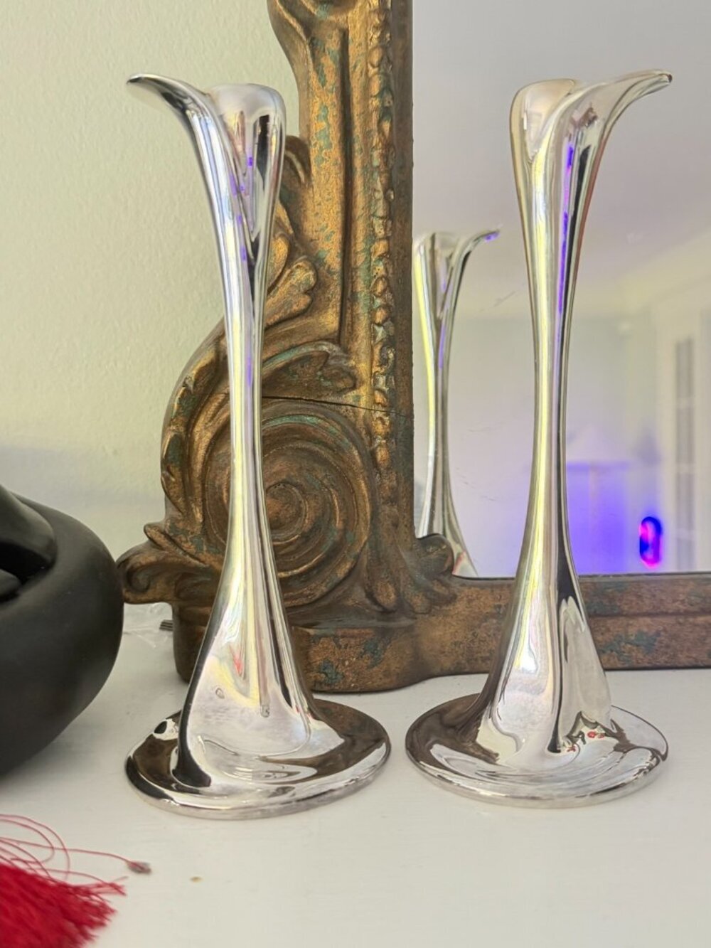 Set of 2 Tiffany & Co. Elsa Peretti Sterling Silver Bud Vase 7.5in 292g
